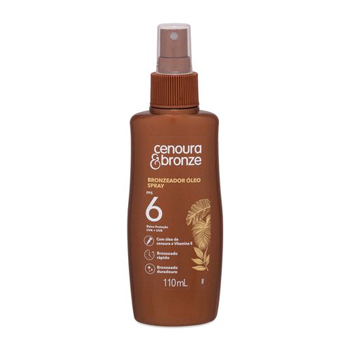 Bronzeador Óleo FPS 6 Cenoura & Bronze Spray - 110ml
