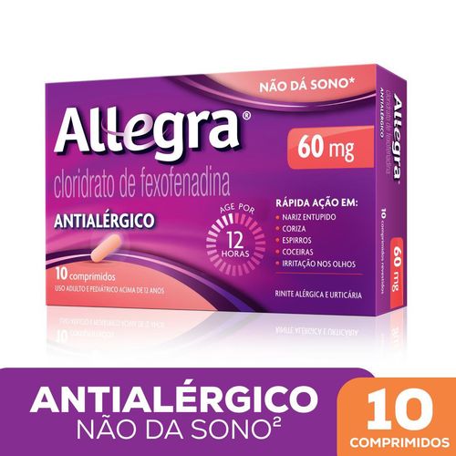 Antialérgico Allegra 60mg - 10 comprimidos