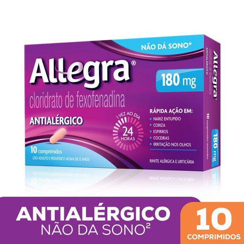 Antialérgico Allegra 180mg - 10 comprimidos
