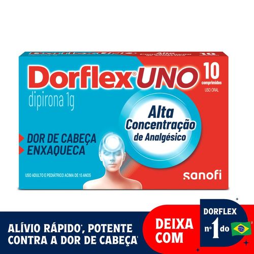 Dorflex Uno Analgésico e Enxaqueca Dipirona 1g - 10 Comprimidos