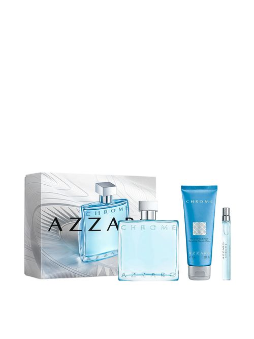 Kit Perfume Azzaro Chrome Masculino EDT 100ml + Shampoo 75ml + Mini 10ml