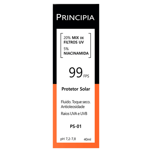 Principia Protetor Solar Fluido FPS 99 Toque Seco Antioleosidade PS-01 40ml