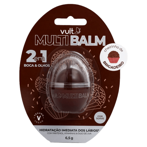 Vult Balm Labial Hidratante Creme Brigadeiro 6,5g Brilhoso com Pantenol e Vitamina E