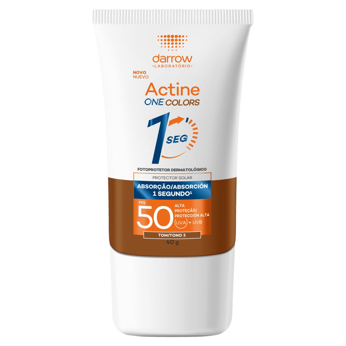 Protetor Solar Facial Dw Actine One Escuro Spf50 40g