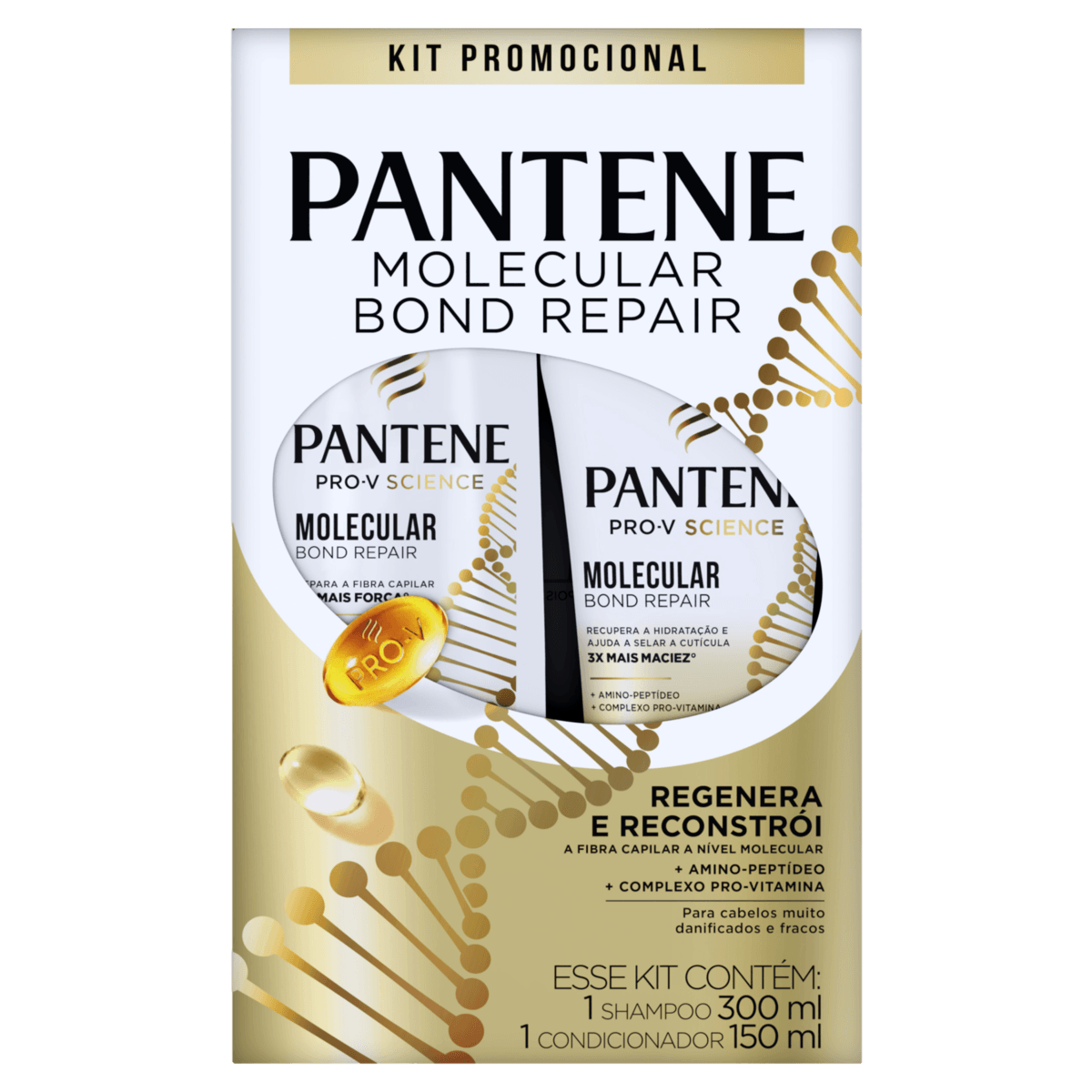 Kit Pantene Shampoo 300ml + Condicionador 150ml Molecular Bond Repair