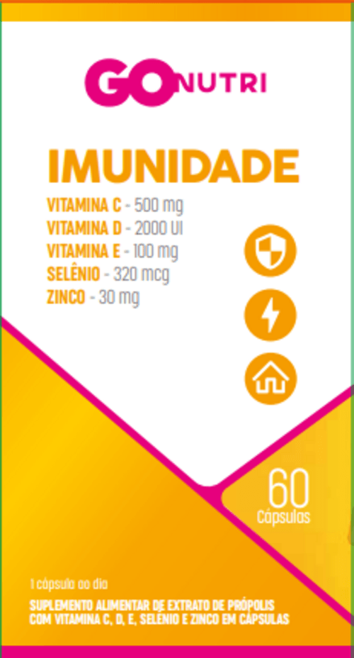 GOnutri Suplemento Imunidade Própolis Vit C500 D2000 E100 Zinco30 – 30 cápsulas