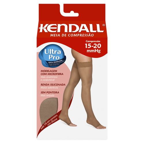 Kendall Meia de Compressão 7/8 15-20 mmHg Sem Ponteira Mel M com Silicone