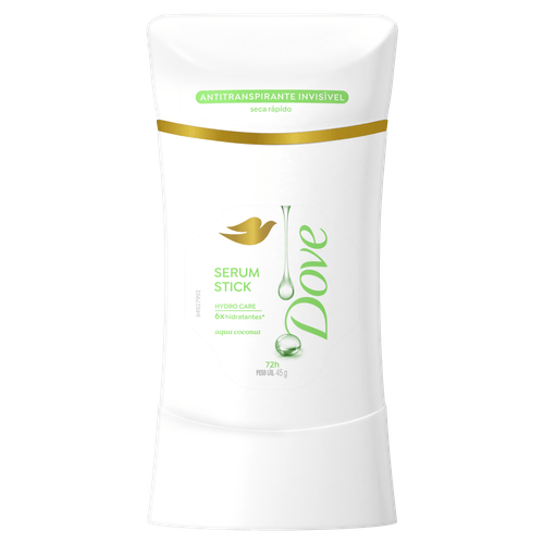 Desodorante Antitranspirante Stick Sérum Invisível 45g Aqua Coconut Dove