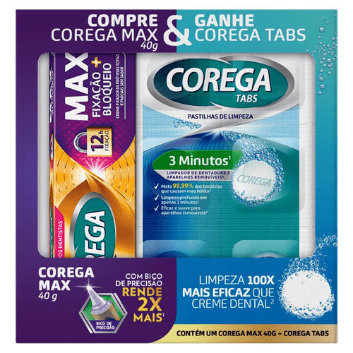 KIT COREGA FIX MAX 40G+ PAST LIMP TABS