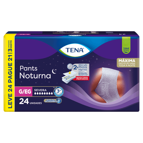 Roupa Íntima Descartável Pants Tena Noturna G/EG - 24 Unidades