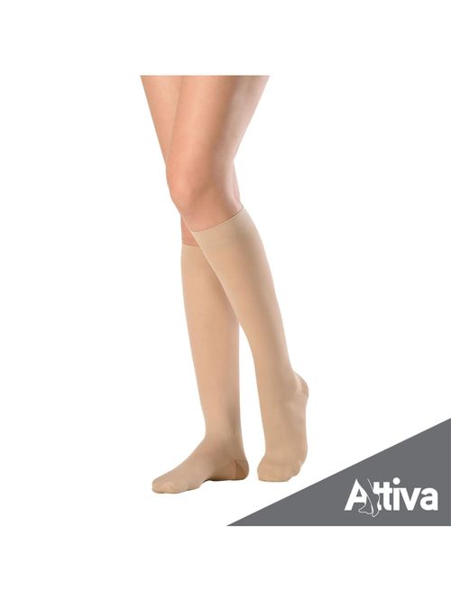 Meia ¾ Panturrilha Attiva Alta Compressao 20-30 Fem Fechada Natural Tamanho P Cor NATURAL P