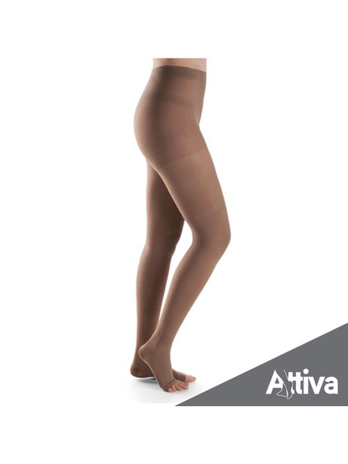Meia Calca Attiva Alta Compressao 20-30 Fem Aberta Natural Escuro Tamanho G Cor NATURAL ESCURO G