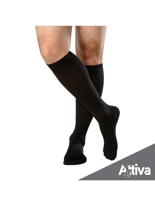 Meia ¾ Panturrilha Attiva Alta Compressao 20-30 Mas Fechada Preta Tamanho G Cor PRETA G