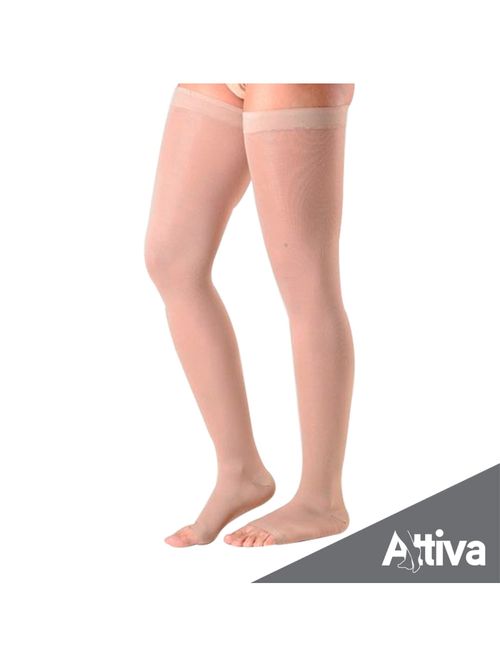 Meia Coxa 7/8 Attiva Alta Compressao 20-30 Fem Aberta Natural Tamanho M Cor NATURAL M