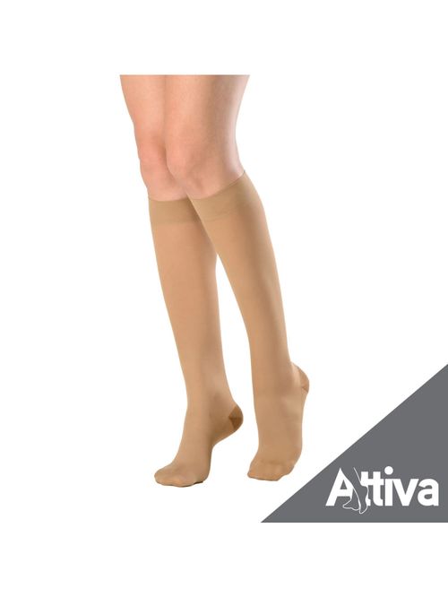 Meia ¾ Panturrilha Attiva Alta Compressao 20-30 Fem Fechada Natural Escuro Tamanho P Cor NATURAL ESCURO P