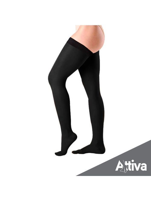 Meia Coxa 7/8 Attiva Alta Compressao 20-30 Fem Fechada Preta Tamanho P Cor PRETA P