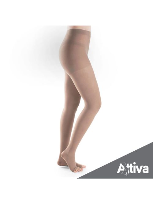 Meia Calca Attiva Alta Compressao 20-30 Fem Aberta Natural Tamanho M Cor NATURAL M