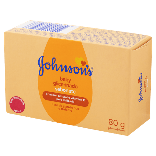 Sabonete em Barra Glicerinado Johnson's Baby Mel e Vitamina E 80g