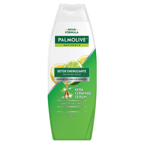 Shampoo Palmolive Naturals Detox Energizante 350ml para cabelos secos e opacos