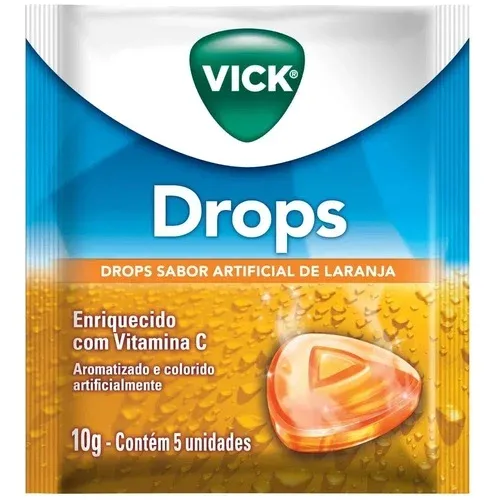 Pastilhas Vick Drops Sabor Laranja 5 Unidades