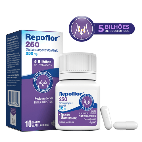 Suplemento Repoflor Saccharomyces Boulardii Legrand 250mg Cápsula 10 Unidades