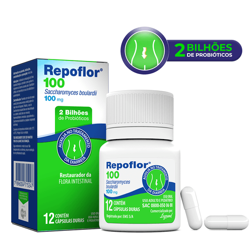 Repoflor 100mg 12 Cápsulas