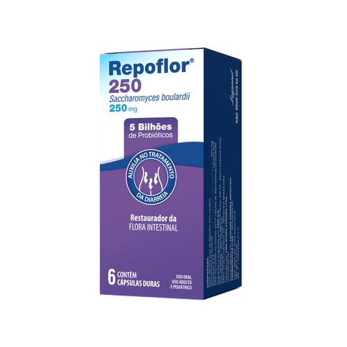 Repoflor 250mg - 6 Cápsulas Duras