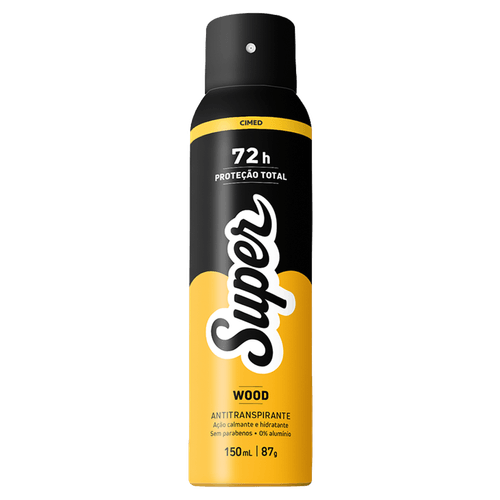 Desodorante Antitranspirante Aerossol Super Aero Men 150ml Wood