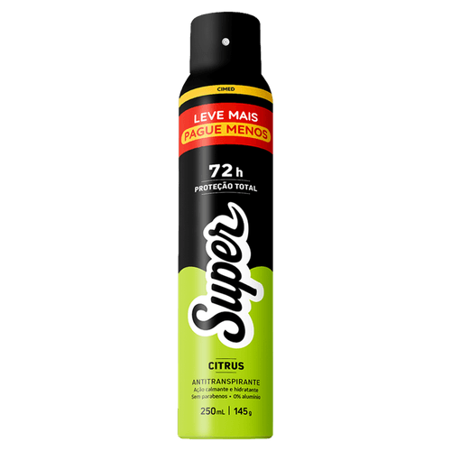 Desodorante Antitranspirante Spray Super Men Citrus 72h - 250ml