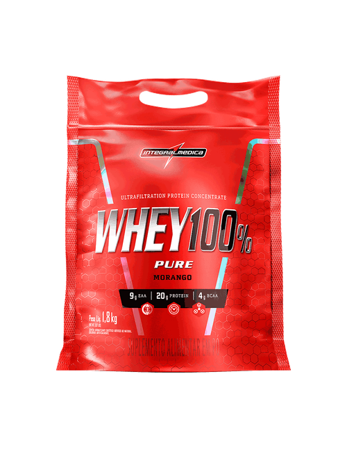WHEY 100% PURE Morango - Pouch 1,8Kg