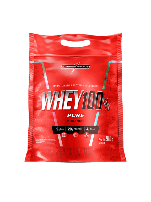 WHEY 100% PURE Morango - Pouch 900g