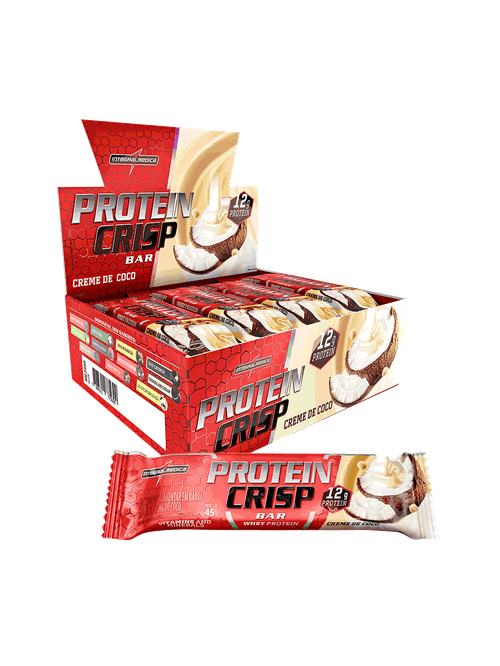 Barra de Proteína Protein Crisp Creme de Coco 12un 45g Whey Protein Integralmedica