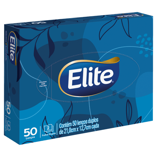 Lenço de Papel Folha Dupla Elite - 50 Folhas