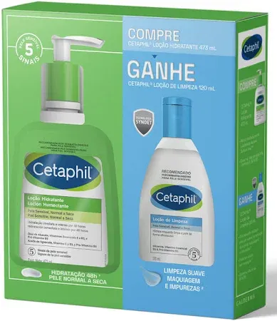 Kit Loção Hidratante e Limpeza Pele Normal a Seca Sem Fragrância 473ml+120ml Cetaphil