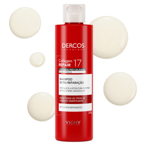 Shampoo Ultra Reparação Dercos Collagen Repair 17 Vichy 200g