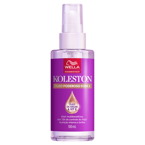 Óleo Capilar Koleston Poderoso 9 em 1 Argan e Vitamina E 100ml Wella