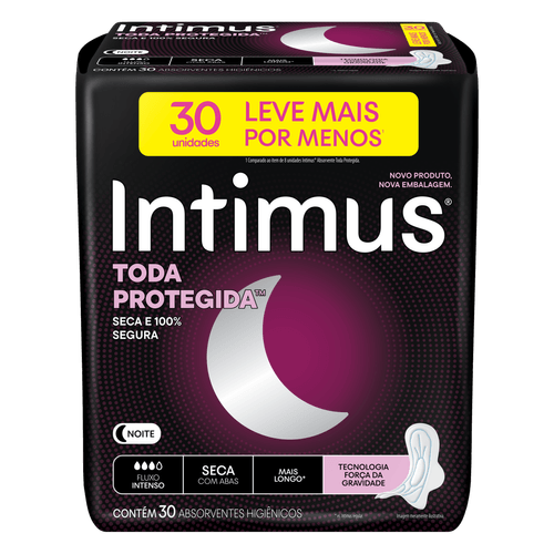 Absorvente Externo Intimus Noturno Seca com Abas 30 unidades