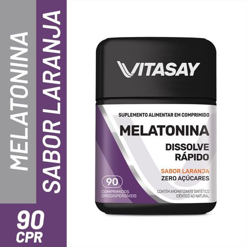 Suplemento Alimentar Vitasay Melatonina Laranja - 90 Comprimidos