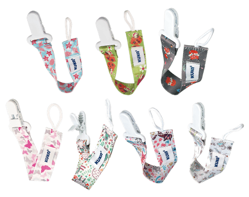 Prendedor de Chupeta Animais Kuka Azul - Sem Peças Metálicas, Seguro