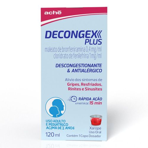 Decongex Plus 2mg/5ml Xarope + Copo Dosador - 120ml