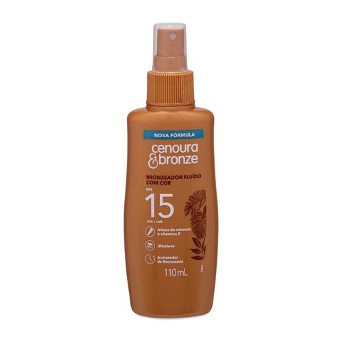 Bronzeador Fluido com Cor FPS 15 Cenoura & Bronze Spray - 110ml
