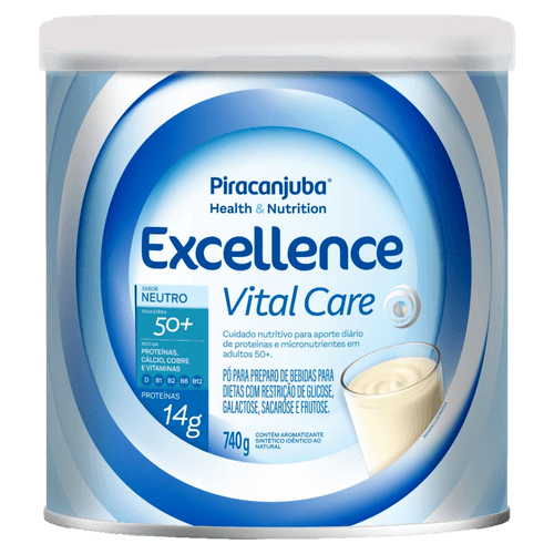 Suplemento Alimentar Excellence Vital Care Neutro Piracanjuba - 740g