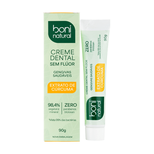 Creme Dental 90g Hortelã e Cúrcuma Boni Natural