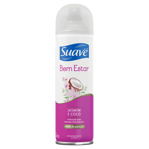 Desodorante Antitranspirante Aerosol 88g Jasmim e Coco Suave