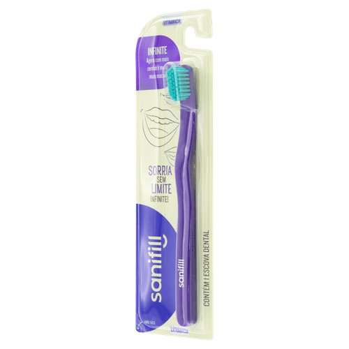 Escova Dental Infinite MCI Extra Macia 1un Roxo com Cerdas Azul-Verde Sanifill