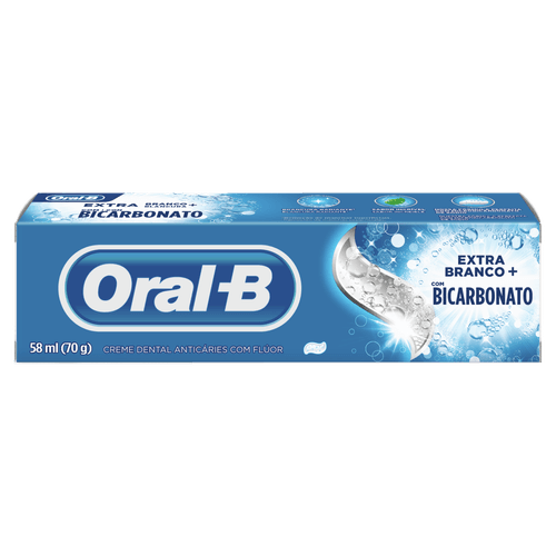 Creme Dental Extra Branco 70g Bicarbonato e Flúor Oral-B