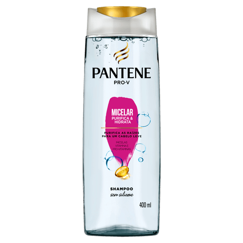 Shampoo Micelar 400ml Pantene Purifica e Hidrata para Cabelos Oleosos