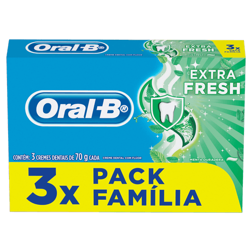 Pack Creme Dental Extra Fresh Oral-B 70g - 3 Unidades