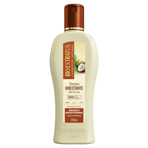 Shampoo Umectante Óleo de Coco 250ml Bio Extratus para Cabelos Desidratados