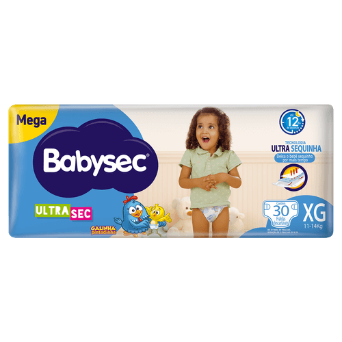 Fralda Babysec Ultra Mega XG – 30 unidades